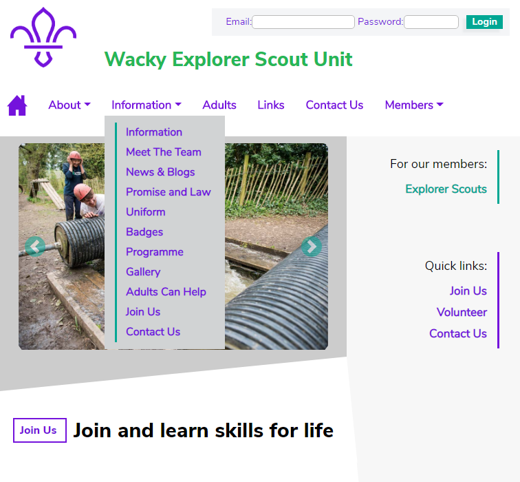 Single Explorer Scout Unit Website
