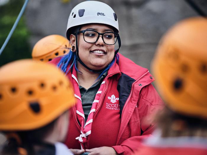 Volunteer in Helmet