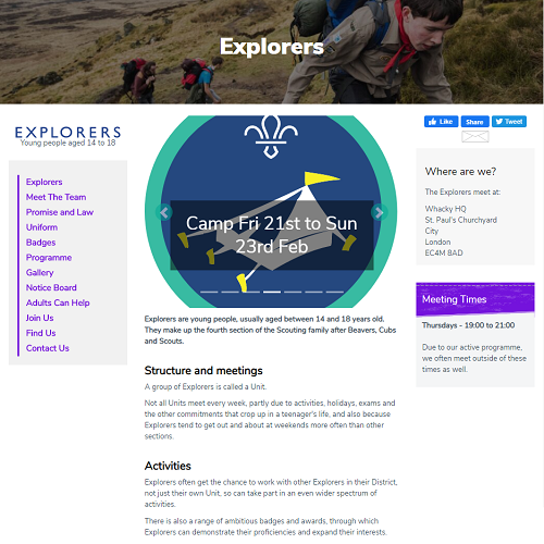 Explorer Scout Camp Banner