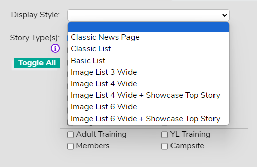 News Display Types